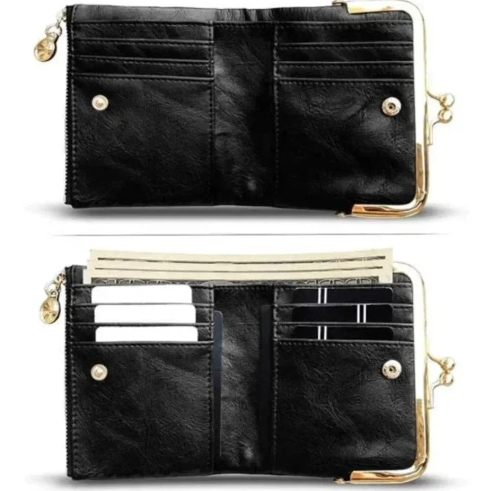 Womens Wallet Small Rfid Ladies Compact Bifold Leather Vintage Coin Purse